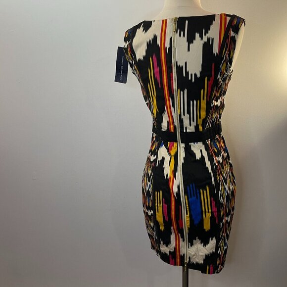 French Connection Women's Matos Stripe Cotton Sleeveless V-neck Dress - Size 2 - Picture 6 of 6